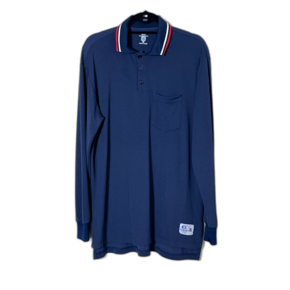Cliff Keen Athletic Officiating Umpire Polo Navy Long Sleeve Med Preppy MXS - Picture 1 of 10